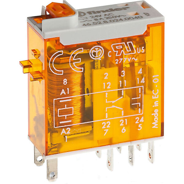 Finder Miniatur-Relais 2W 8A Spsp.24VAC 46.52.8.024.0040